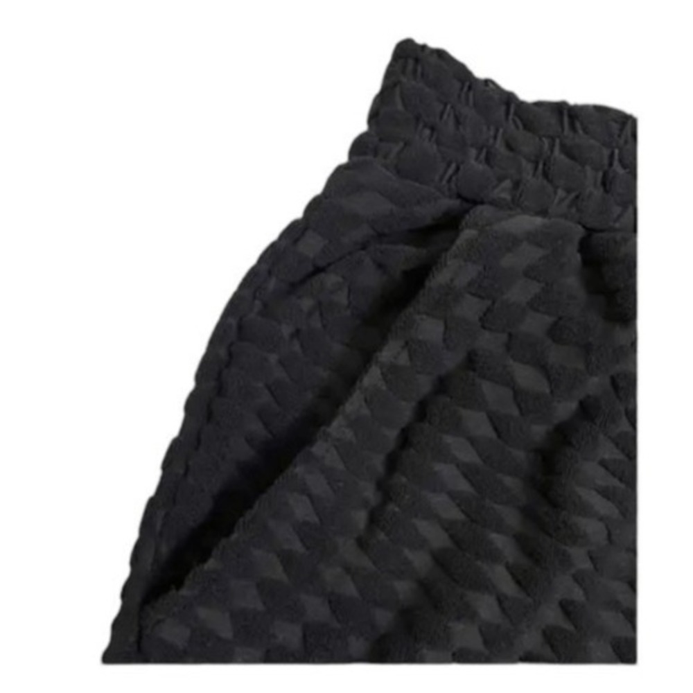 Good American Diamond Pattern Jacquard Cover-up Swim Shorts Black Terry‎ 1/S - Picture 7 of 13